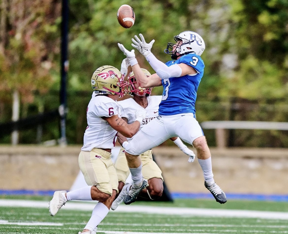 Contested catch at Barton College